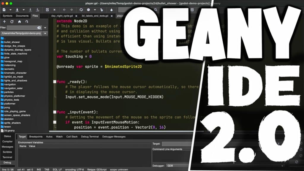 Geany IDE 2.0 Released Adds Godot GDScript support
