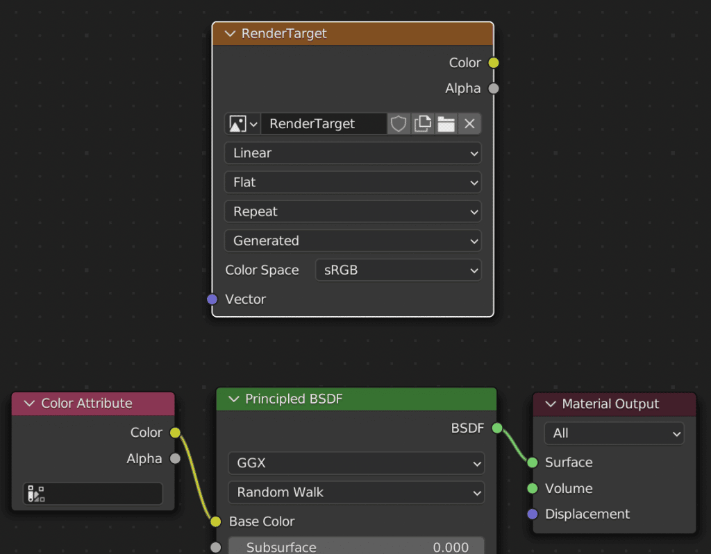 Set the Image Texture Render Target for Blender Render To Texture Cycles mode