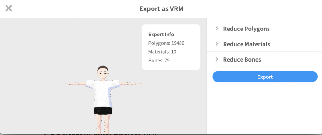 Export from VRoid Studio