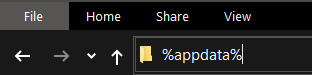 APPDATA in Explorer