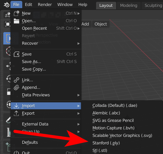Importing PLY to Blender