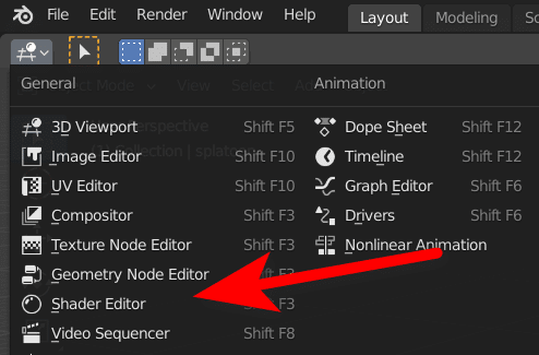 Shader Editor in Blender