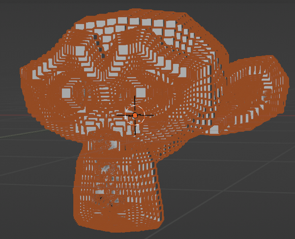 A voxel monkey in Blender