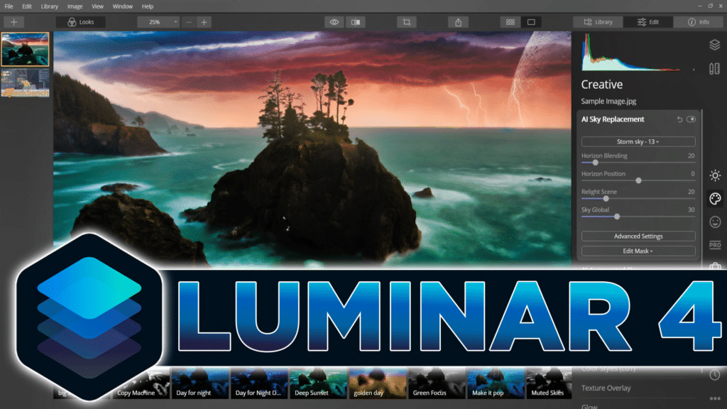 Luminar 4 AI Powered Image Management Software
