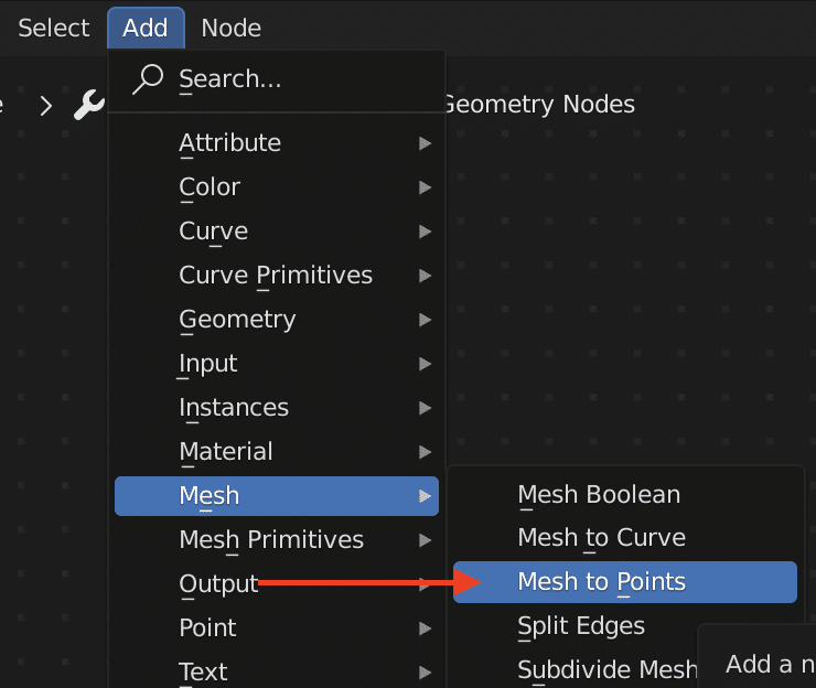 Adding a Mesh to Points Node